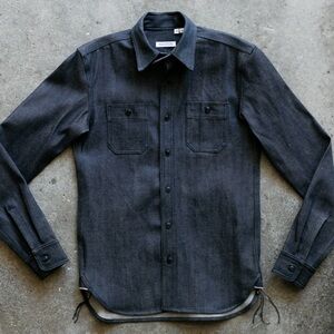 Gustin The Heavy Workshirt Blue Chambray Button Down Shirt NEW Large